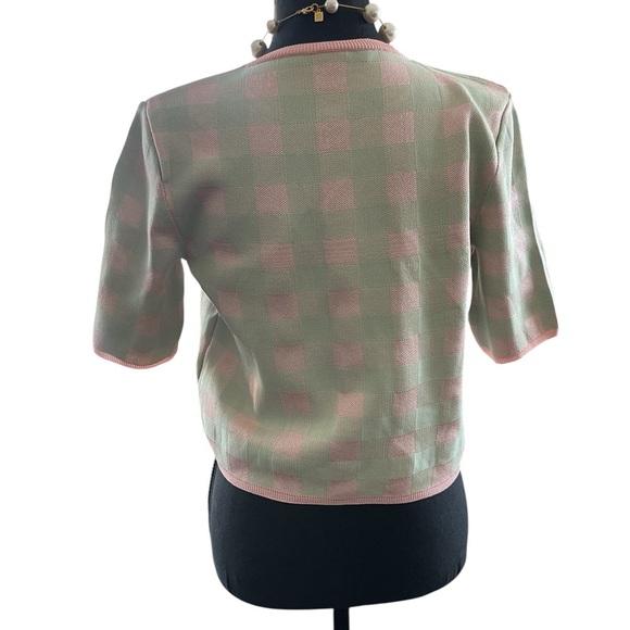 ZARA Plaid Crop Knit Jacket Size M ASO Layla Keating (All American) Preppy - Picture 3 of 7